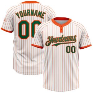White Orange Pinstripe Kelly Green Two Button…