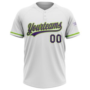 White Purple Neon Green Two Button Unisex Softball Jersey Custom Team Softball Jersey 2 jqnl7i.jpg