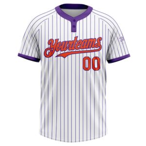 White Purple Pinstripe Orange Two Button Unisex Softball Jersey Custom Team Softball Jersey 2 m8hrpx.jpg