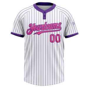 White Purple Pinstripe Pink Two Button Unisex Softball Jersey Custom Team Softball Jersey 2 j8ikkm.jpg