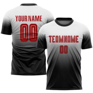 White Red Black Sublimation Fade Fashion Soccer…