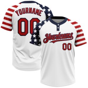 White Red Navy 3D American Flag Fashion…