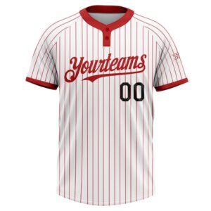 White Red Pinstripe Black Two Button Unisex Softball Jersey Custom Team Softball Jersey 2 wlhno2.jpg