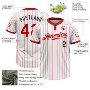 White Red Pinstripe Black Two Button Unisex Softball Jersey Custom Team Softball Jersey 3 m4mteo.jpg