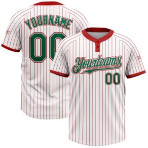 White Red Pinstripe Kelly Green Two Button…