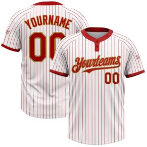 White Red Pinstripe Old Gold Two Button…