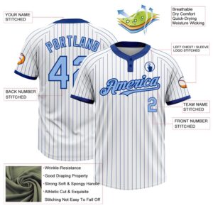 White Royal Pinstripe Light Blue Two Button Unisex Softball Jersey Custom Team Softball Jersey 3 ttbdbn.jpg