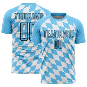 White Sky Blue Black Bavarian Flag Sublimation…