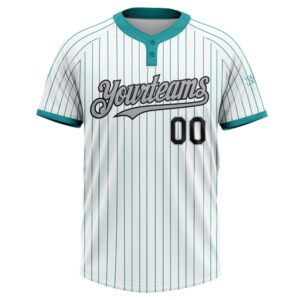 White Teal Pinstripe Black Gray Two Button Unisex Softball Jersey Custom Team Softball Jersey 2 qpffr7.jpg
