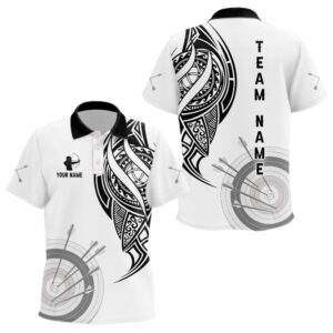White Tribal Archery Polo Shirts Custom Archery…