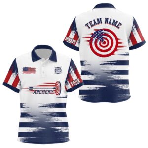 White US Archery Target Polo Shirts Custom…