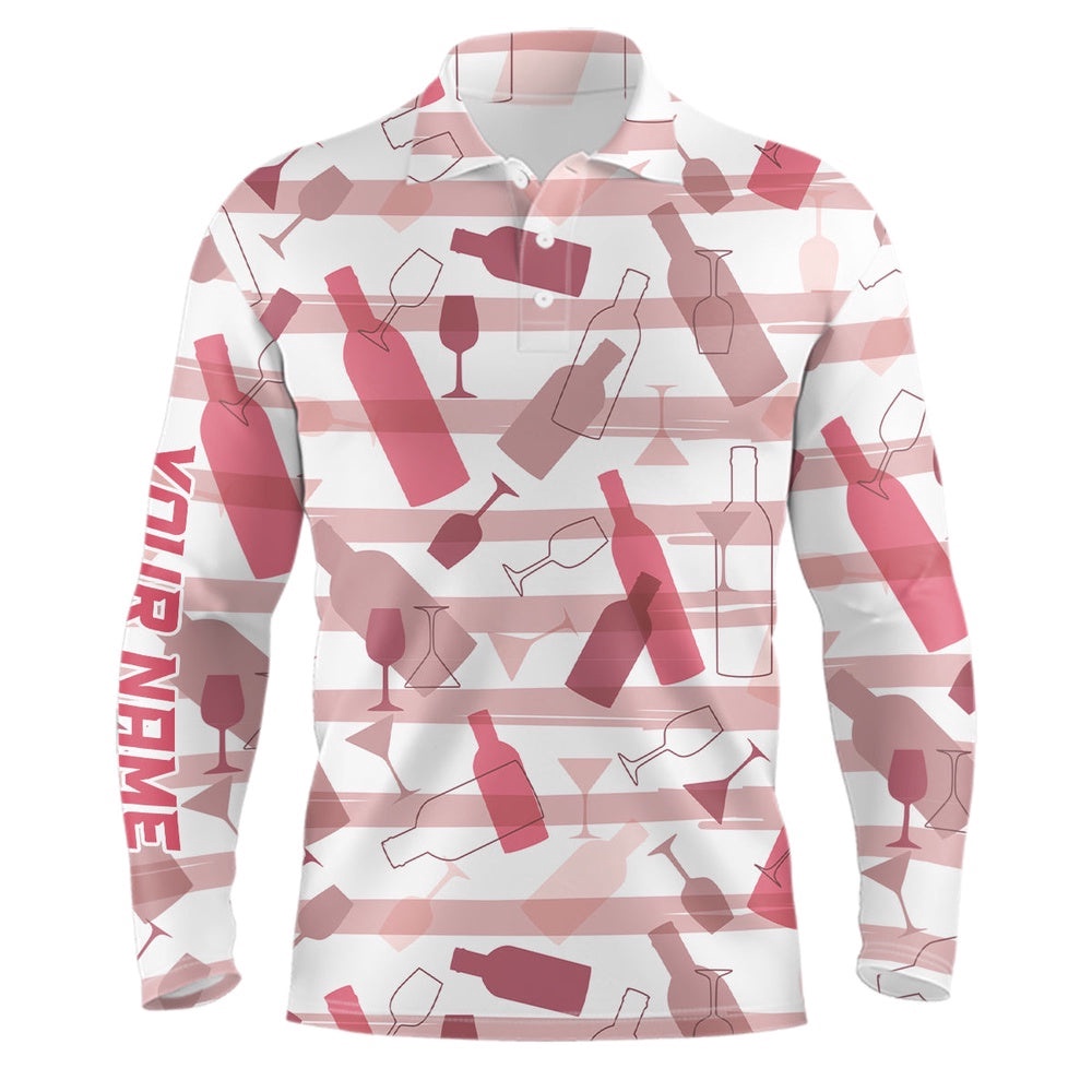 Wine Stripe Pattern Men’s Golf Polo Shirt Custom Name Men’s White Golf Topss, Golf Polo Shirt, Golf Shirts Wine Stripe Pattern Men’s Golf Polo Shirt Custom Name Men’s White Golf Topss, Golf Polo Shirt, Golf Shirts