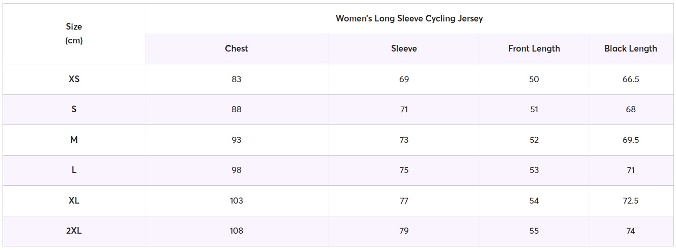 Women’s Long Sleeve Cycling Jersey