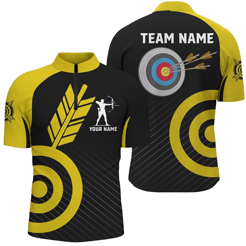 Yellow Archery Jerseys For Men Custom Archery Shirts Team League Archery Uniform, Custom Archery Team Shirt