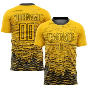 Yellow Black Sublimation Soccer Uniform Jersey, Custom…