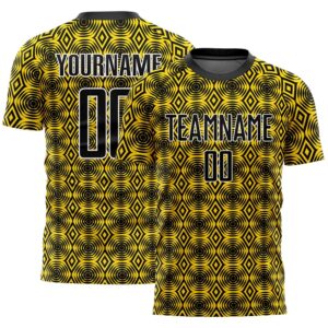 Yellow Black White Geometric Shapes Sublimation Soccer…
