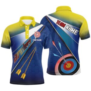 Yellow Blue Target Archery Polo Shirts For…