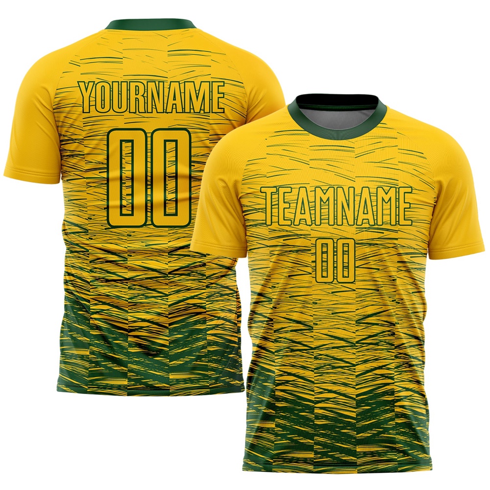 Yellow Green Sublimation Soccer Uniform Jersey, Custom Team Soccer Jersey Shirt