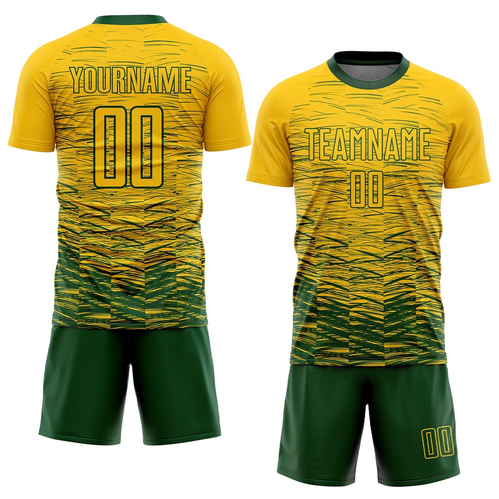 Yellow Green Sublimation Soccer Uniform Jersey, Custom Team Soccer Jersey Shirt