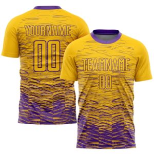Yellow Purple Sublimation Soccer Uniform Jersey, Custom…