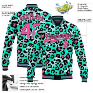 Custom Aqua Pink Black Leopard Print 3D Pattern Design Bomber Full Snap Baseball Jacket Custom Team Jacket 2 o2s2nv.jpg