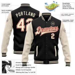Custom Black Cream Red Bomber Full Snap Varsity Baseball Jacket Custom Team Jacket 2 fw70yn.jpg