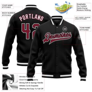 Custom Black Crimson White Bomber Full Snap Baseball Jacket Custom Team Jacket 2 cesflj.jpg