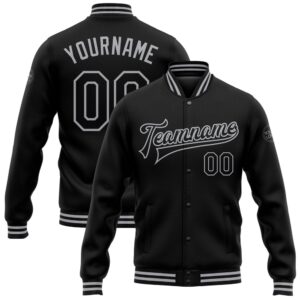 Custom Black Gray Bomber Full Snap Baseball Jacket Custom Team Jacket 1 cwsrra.jpg