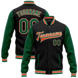 Custom Black Kelly Green Orange Bomber Full…