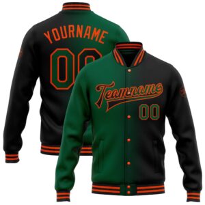 Custom Black Kelly Green Orange Bomber Full…
