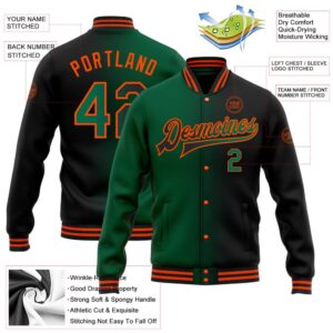 Custom Black Kelly Green Orange Bomber Full Snap Varsity Letterman Gradient Fashion Jacket Custom Team Jacket 2 y30i3s.jpg