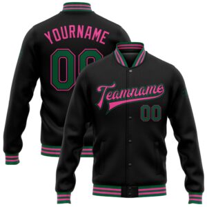 Custom Black Kelly Green Pink Bomber Full…