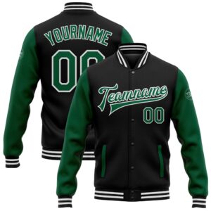 Custom Black Kelly Green White Bomber Full…