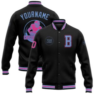Custom Black Light Blue Pink Bomber Full…