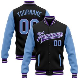 Custom Black Light Blue Purple Bomber Full…