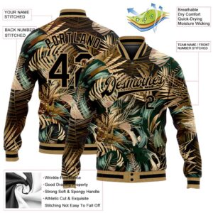 Custom Black Old Gold Hawaii Palm Trees 3D Bomber Full Snap Baseball Jacket Custom Team Jacket 2 rlvbsk.jpg