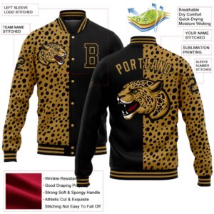 Custom Black Old Gold Leopard Print 3D Pattern Design Bomber Full Snap Baseball Jacket Custom Team Jacket 2 vssmbs.jpg