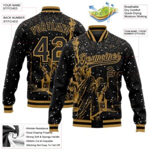 Custom Black Old Gold New York Statue of Liberty 3D Pattern Design Bomber Full Snap Baseball Jacket Custom Team Jacket 2 gtzjie.jpg