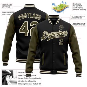 Custom Black Olive Cream Bomber Full Snap Varsity Baseball Jacket Custom Team Jacket 2 aeqg8n.jpg