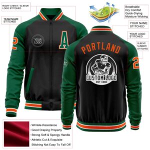 Custom Black Orange Kelly Green Bomber Varsity Baseball Jacket Custom Team Jacket 2 i9qjd7.jpg
