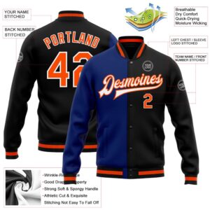 Custom Black Orange Royal Bomber Full Snap Varsity Letterman Split Fashion Jacket Custom Team Jacket 2 vdyc5u.jpg