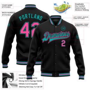 Custom Black Pink Aqua Bomber Full Snap Baseball Jacket Custom Team Jacket 2 gfk6aj.jpg