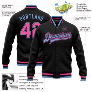Custom Black Pink Light Blue Bomber Full Snap Baseball Jacket Custom Team Jacket 2 hbzjca.jpg