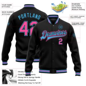 Custom Black Pink Sky Blue Bomber Full Snap Baseball Jacket Custom Team Jacket 2 zk30cg.jpg