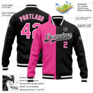 Custom Black Pink White Bomber Full Snap Varsity Letterman Split Fashion Jacket Custom Team Jacket 2 m7pjrr.jpg