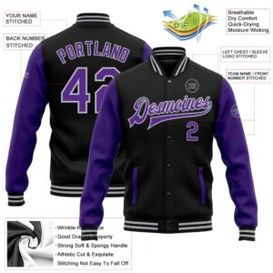 Custom Black Purple Gray Bomber Full Snap Varsity Baseball Jacket Custom Team Jacket 2 xxlzxb.jpg