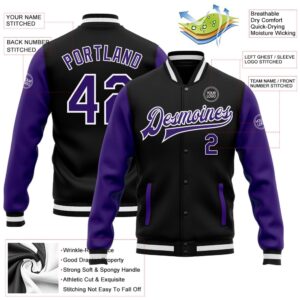 Custom Black Purple White Bomber Full Snap Varsity Baseball Jacket Custom Team Jacket 2 kgfgme.jpg