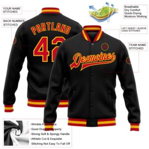 Custom Black Red Gold Bomber Full Snap Baseball Jacket Custom Team Jacket 2 pwmbyu.jpg