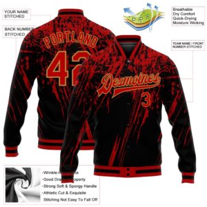 Custom Black Red Old Gold 3D Pattern Design Bomber Full Snap Baseball Jacket Custom Team Jacket 2 jzvjkr.jpg