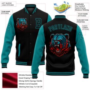 Custom Black Teal 3D Pattern Design Bomber Full Snap Baseball Jacket Custom Team Jacket 2 eaas0g.jpg